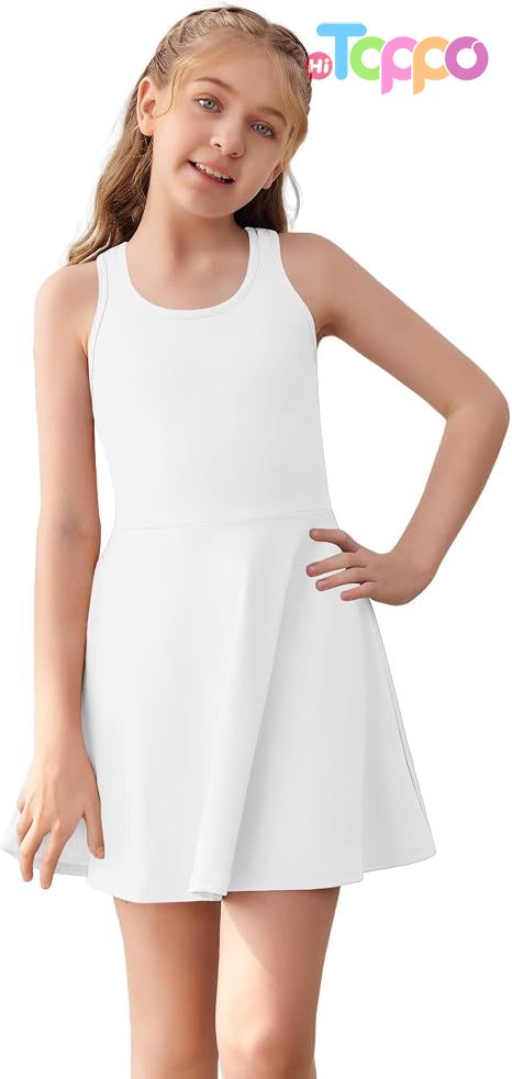 Girls Sleeveless Tennis Athletic Golf Racerback Dress