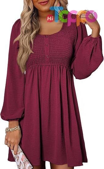 Custom 2026 Casual Long Sleeve Mini Dress for Women 