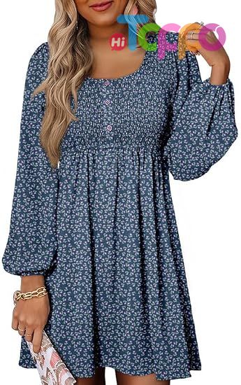 Custom 2026 Casual Long Sleeve Mini Dress for Women 
