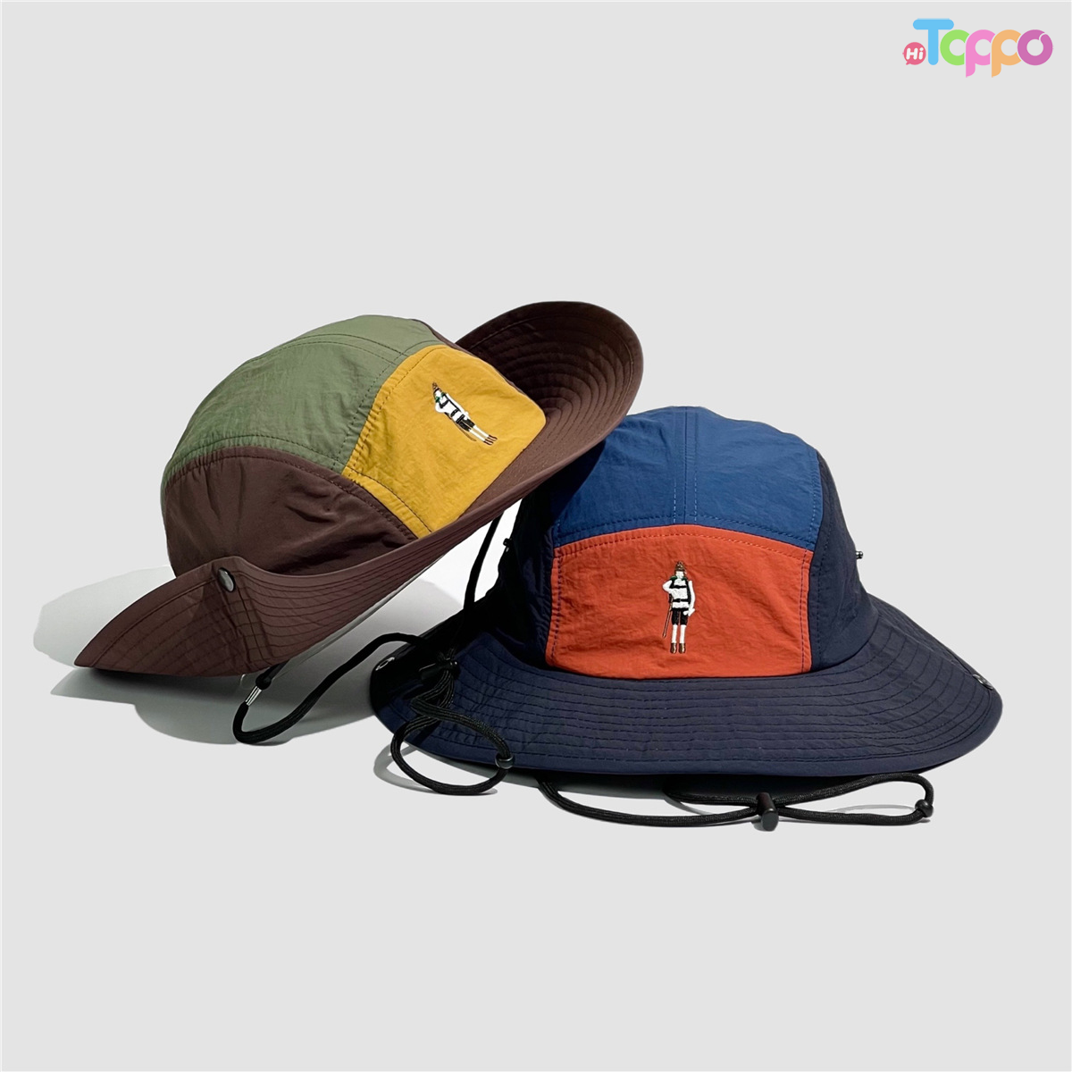 Retro Color-Block Quick-Dry Bucket Hat – Outdoor Hiking, Camping & Sun Protection Hat