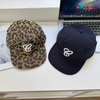 Custom Casual Streetwear Leopard-Print Retro Flat-Top Checkered Letter-Embroidered Flat-Brim Baseball Cap