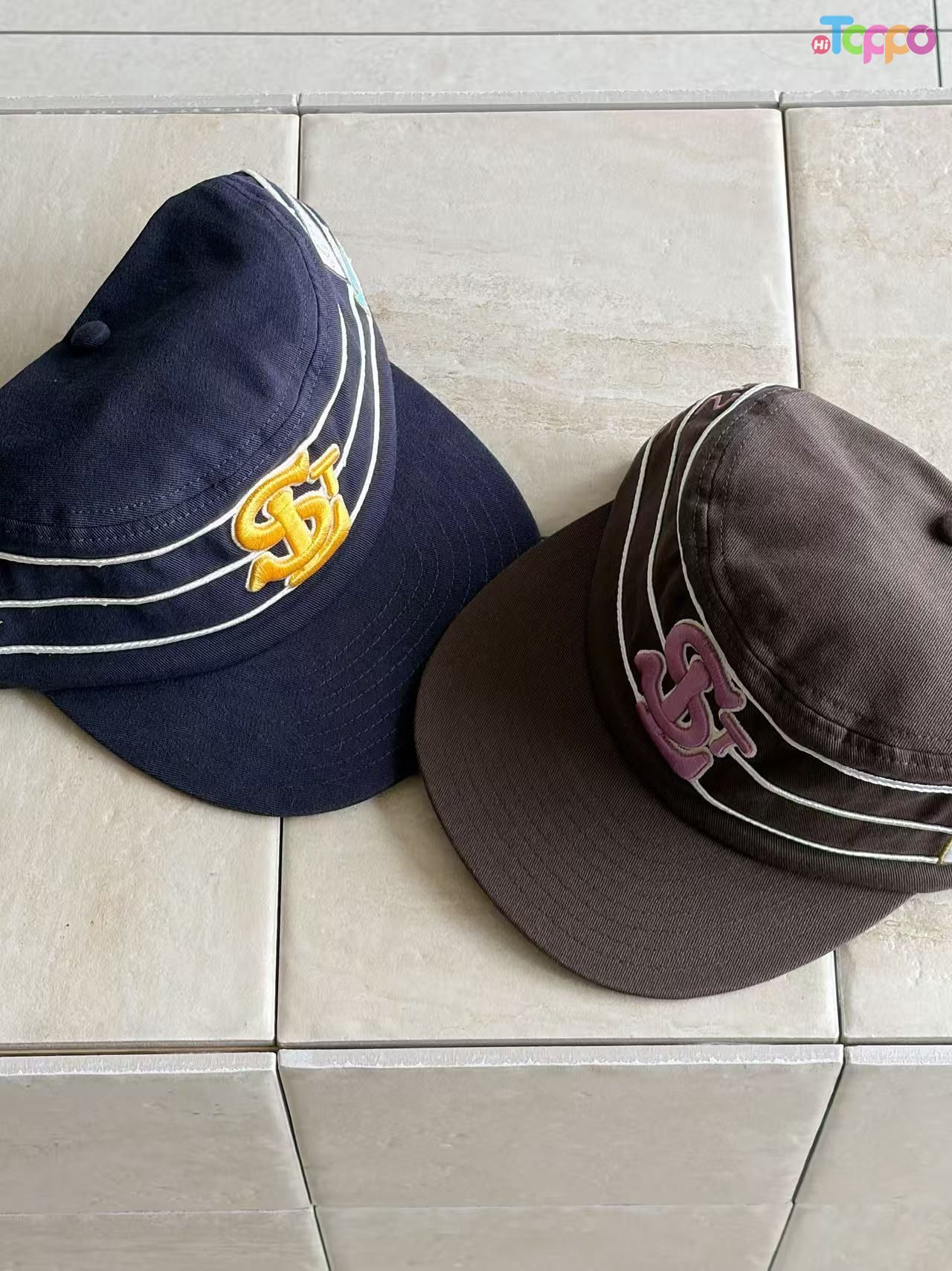Custom Flat-Brimmed, Versatile Retro Striped Lettered Baseball Cap