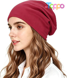  Custom Cotton Slouchy Beanie for Men and Women, Oversized Thin Skull Cap
