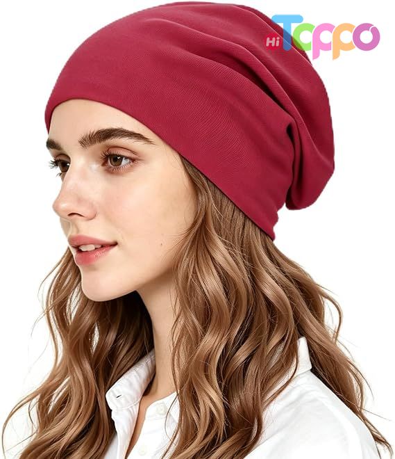  Custom Cotton Slouchy Beanie for Men and Women, Oversized Thin Skull Cap