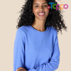 Hot Sale Women's Long Sleeve Crewneck Fleece Above-The-Knee Dress with Ribbed Detail