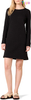 Hot Sale Women's Long Sleeve Crewneck Fleece Above-The-Knee Dress with Ribbed Detail