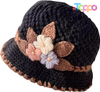 Wholesale French Thicken Women's Flowers Knitted-Woolen-Hat Fashion Beanie-Hat Lady Crochet-Bucekt-Hat 