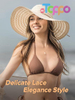 Custom Summer Floppy Wide Brim Sunhat Packable Foldable Lace Sun Beach Hats for Women