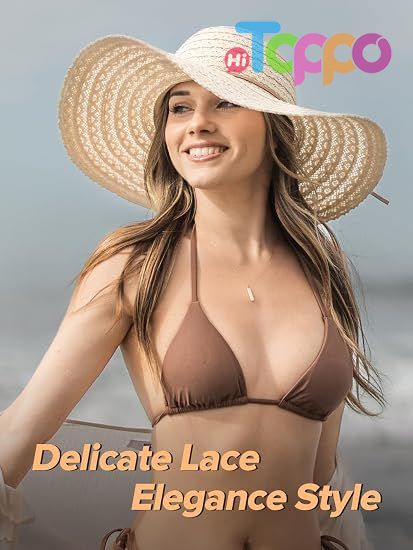 Custom Summer Floppy Wide Brim Sunhat Packable Foldable Lace Sun Beach Hats for Women