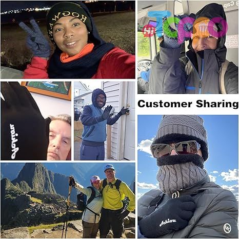 Custom Winter Gloves Upgraded Touch Screen Texting Warm with Thermal Soft Knit Lining