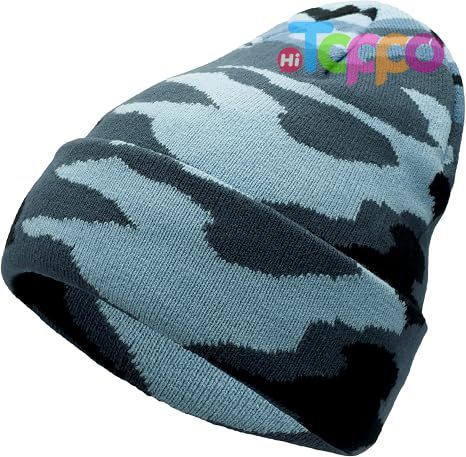 Unisex Knit Soft Warm Cuffed Beanie Hat Winter Camo Hats 