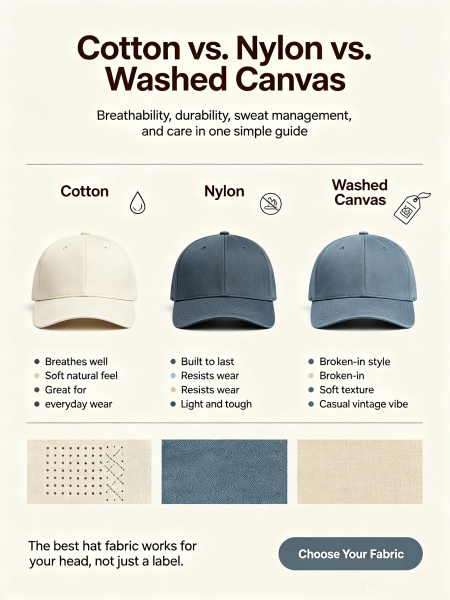 Cotton‑Canvas or Nylon Cap, Fabric Comparison Guide