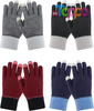 Winter Warm Touchscreen Texting Fleece Lined Knit Gloves 4 Pairs Set