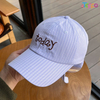 Stock Today Embroidery Stripes Baseball Caps with Ribbon Tie-bows Backside 