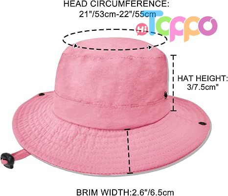 Outdoor UPF 50+ Quick Dry Foldable Lightweight Adjustable Fishing Kids Sun Bucket Hat