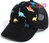 Dinosaur Mesh Adjustable Cotton Blend Full Mesh Back Ventilation Curved UV Brim Velcro Strap Toddler Baseball Hat