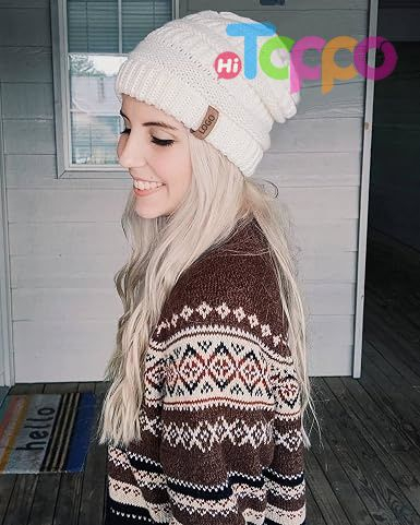 Womens Winter Knit Slouchy Beanie Hat Warm Knitted Skull Ski Cap Hats for Women