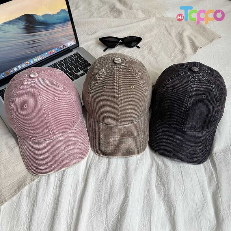 Custom Washed Corduroy Baseball Caps with Embroidery Logo