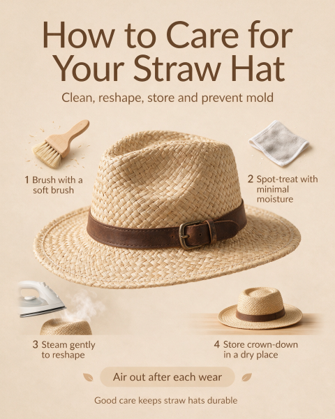 Straw Hat Care Checklist: Anti-Mold, Anti-Deformation & Cleaning Steps