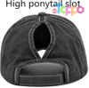 Distressed Unconstructed Ponytail Washed Distressed Cotton UV Protection Baseball Caps