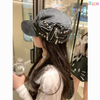 Custom Grunge Punk Vintage Rivet Washed Flat Top Cap Niche Retro Beret Big Head Distressed Look Cap