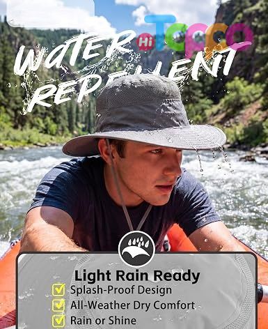 UPF 50+ UV Protection Beach Safari Fishing Wide Brim Bucket Hat 