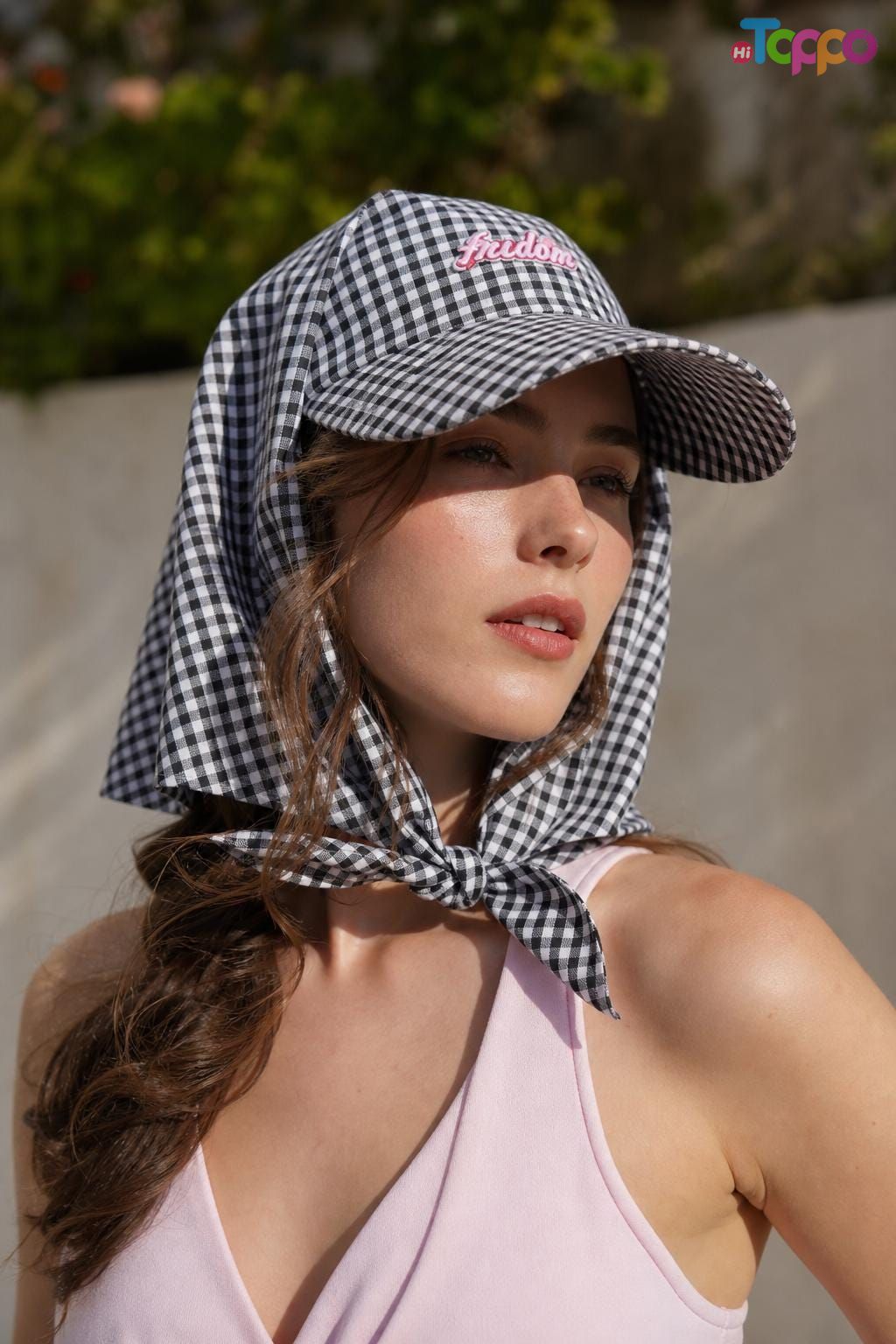 Summer Checkered Printing Bandanas Caps with Embroidery