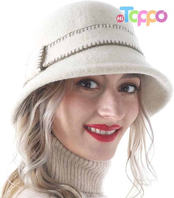 Custom Women Elegant Winter Wool Bucket Hat 1920s Vintage Cloche Bowler Hats