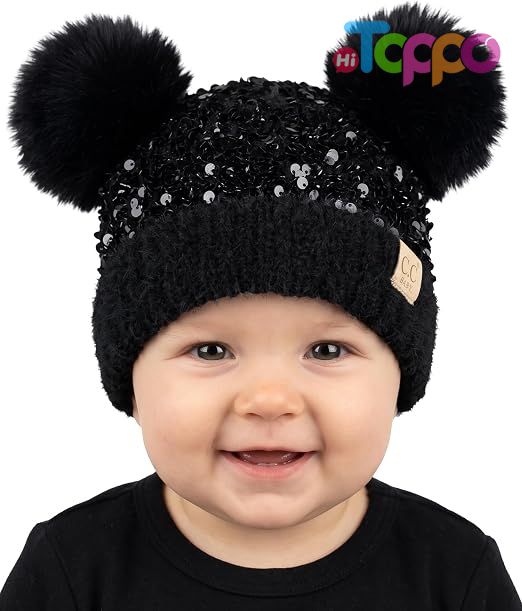 Newborn Girl Winter Hat 0–12 Months Cute Cozy Knit Infant Beanies Double Pom Pom Baby Beanie