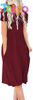 Casual Women Summer Casual Short Sleeve Dresses Empire Waist Dress