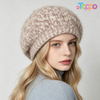Winter Block Fuzzy Women's Vintage Knit Beret Thick Warm Fleece Lined Ear Flaps Beanie 