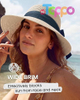 Fashion Wide Brim UV Protection Adjustable Sweatband Windproof Chin Strap Travel Straw Hat 
