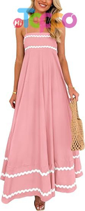  Casual Women's Summer Spaghetti Strap Boho Maxi Dress