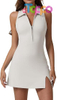 Custom Womens Zip Front Tennis Dress Polo Collar Racer Back Workout Golf Dresses Build in Shorts with Pockets