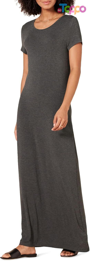 Custom Solid Women's Short-Sleeve Maxi Dress