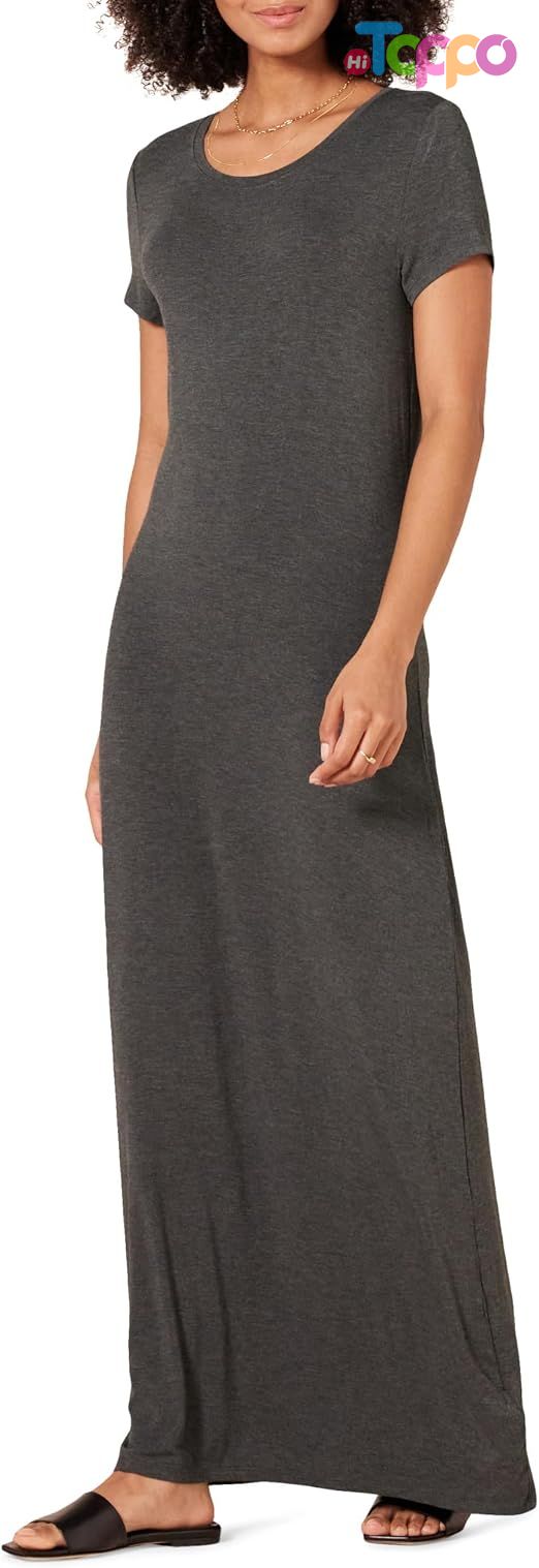 Custom Solid Women's Short-Sleeve Maxi Dress