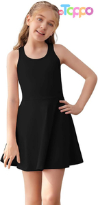 Girls Sleeveless Tennis Athletic Golf Racerback Dress