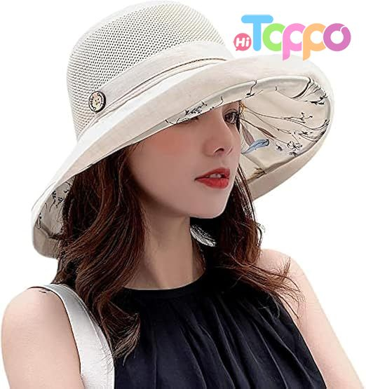 Summer UV Protection Wide Brim Packable Mesh Sun Bucket Hat