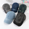 Custom Oversized Washed Denim Large Head Vintage Distressed Embroidered Baseball Cap