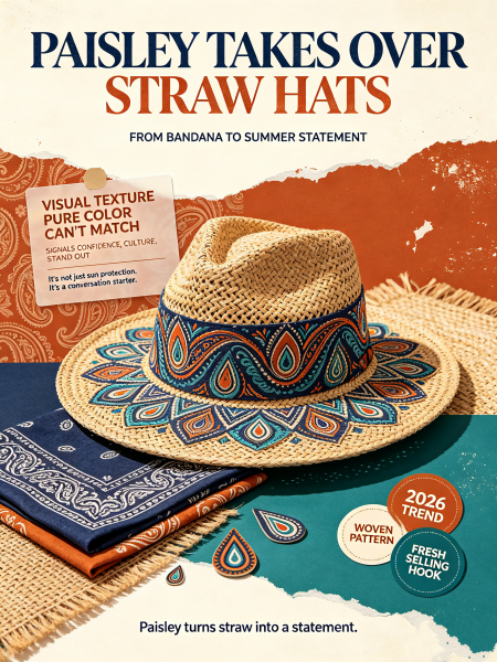 Paisley Is Taking Over Straw Hats