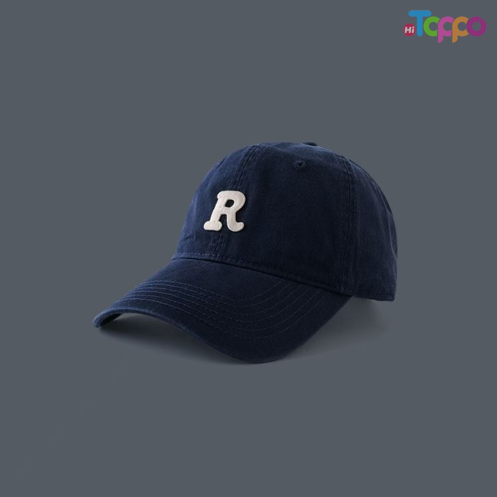  Adjustable Unisex Fit Preppy Style "R" Embroidered Solid Color Baseball Cap
