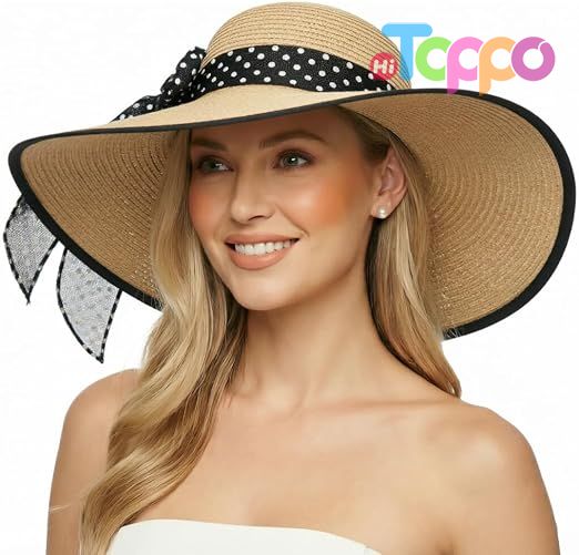 Summer Big Straw Wide Brim Floppy Foldable Roll up UPF 50+ Cap Sun Hat Beach Hats