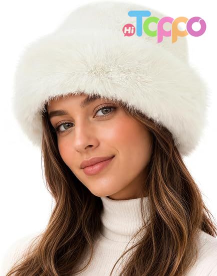 Winter Fur Bucket Hat for Women Winter Fluffy Plush Fisherman Cap