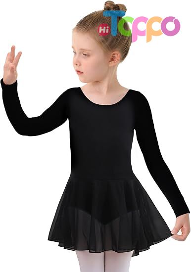 High quality Toddler Girls Long Sleeve Ballet Leotards Dresses Dance Skirt Ballerina Tutu Outfits