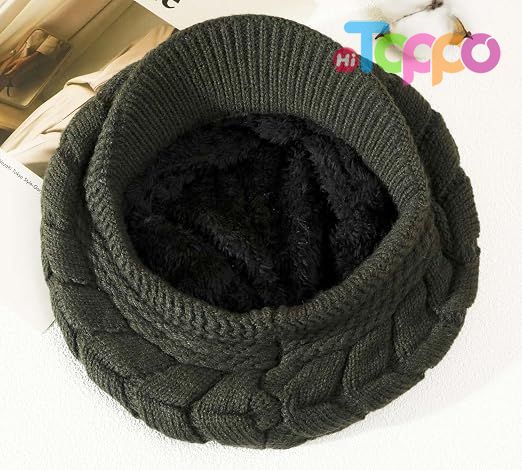 Women Winter Warm Knit Hat Wool Snow Ski Caps with Visor