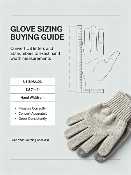 US & EU Hand Size Chart for Knit Gloves Wholesale Buyers