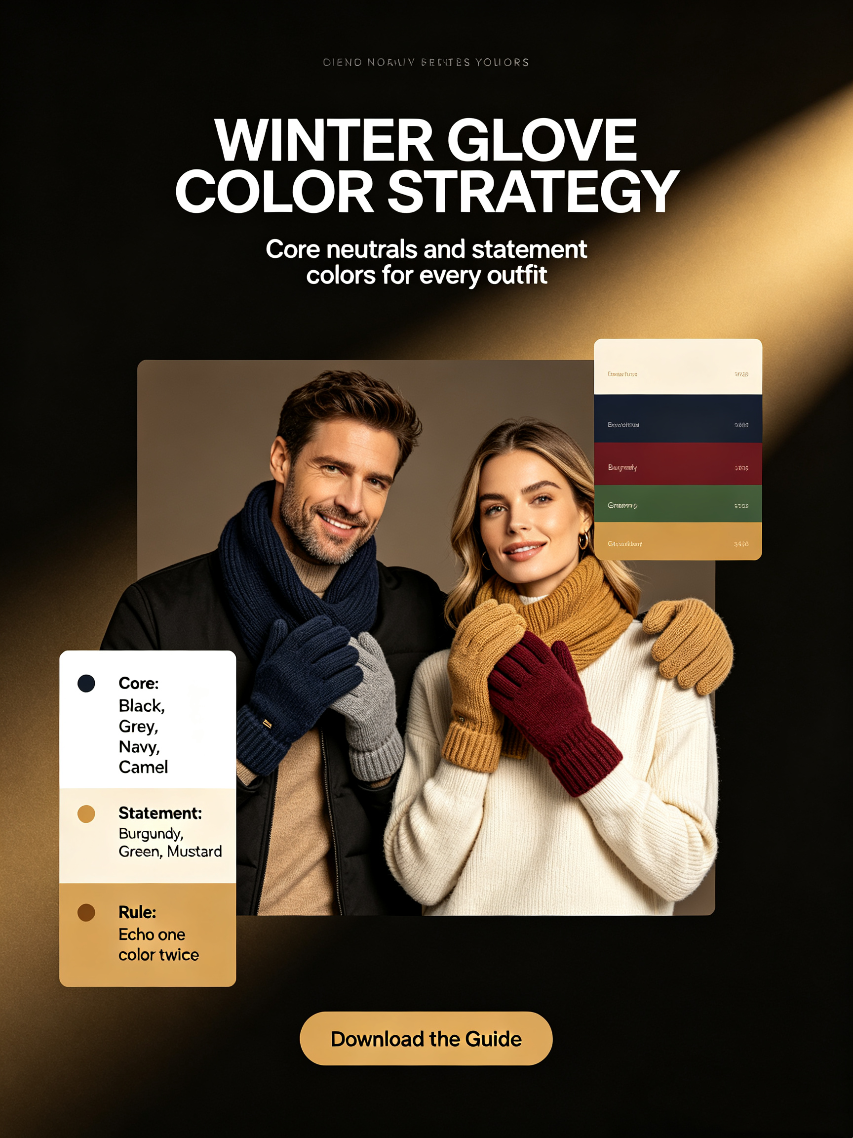 Men & Women Knit Gloves Color Matching List for Winter Outfits