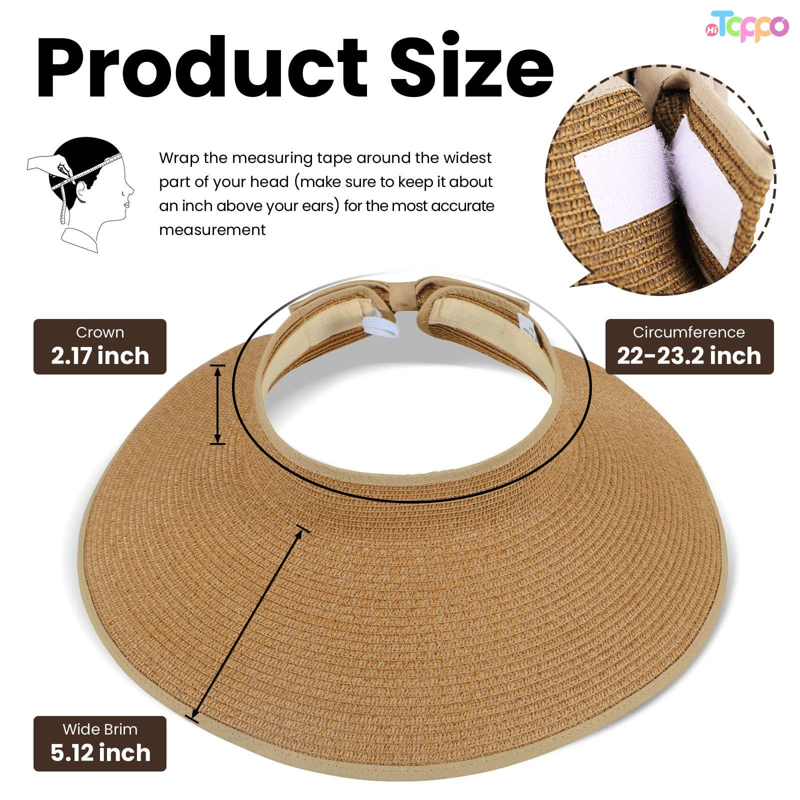 Hot Sale Wide Brim Hat Roll-up Straw Sun Visor Hat for Women 