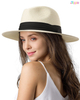 Wide Brim Straw Panama Hat Fedora Summer Beach Sun Hats UPF Straw Hat 