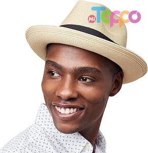 High Quality Beach Hat Fine Braid UPF50+ Unisex Bucket Sun Straw Hat